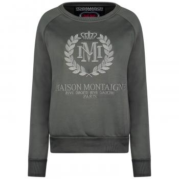 Maison Montaigne Rundhals Pullover Grau mit Stick