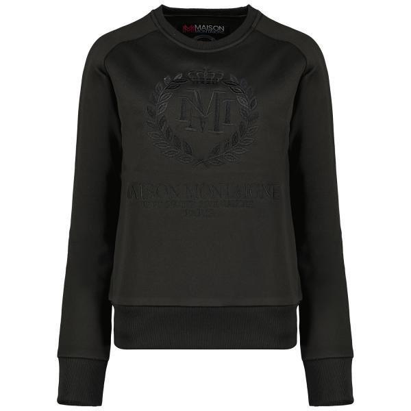 Maison Montaigne Rundhals Pullover Schwarz mit Stick