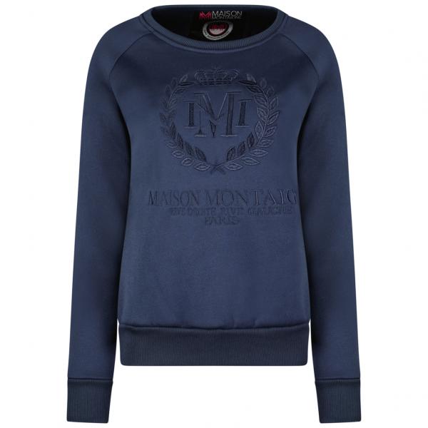 Maison Montaigne Rundhals Pullover Navy mit Stick