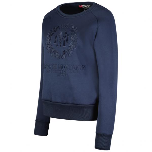 Maison Montaigne Rundhals Pullover Navy mit Stick