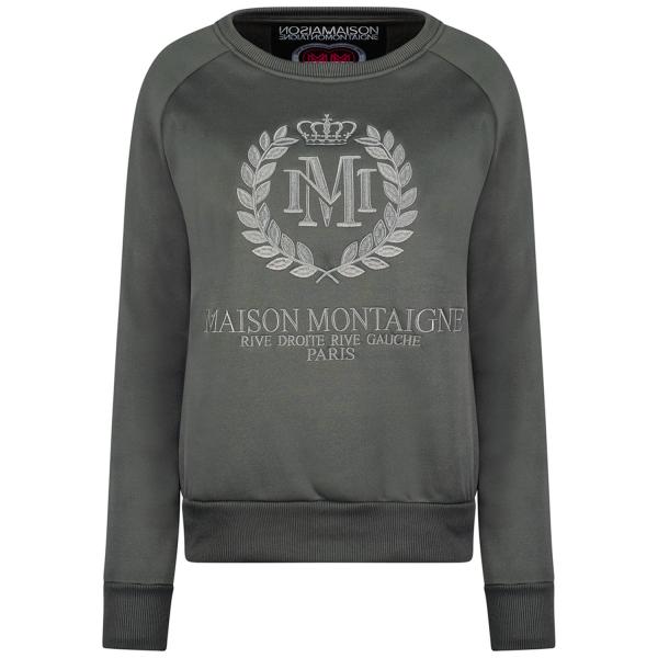 Maison Montaigne Rundhals Pullover Grau mit Stick